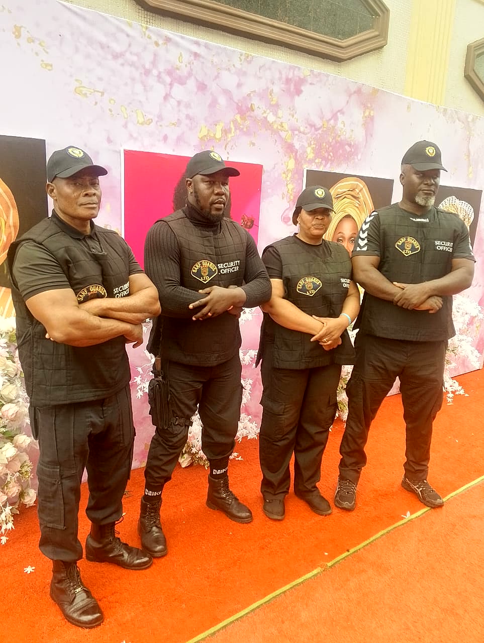 Sarf Guards Ltd branded security team at an event