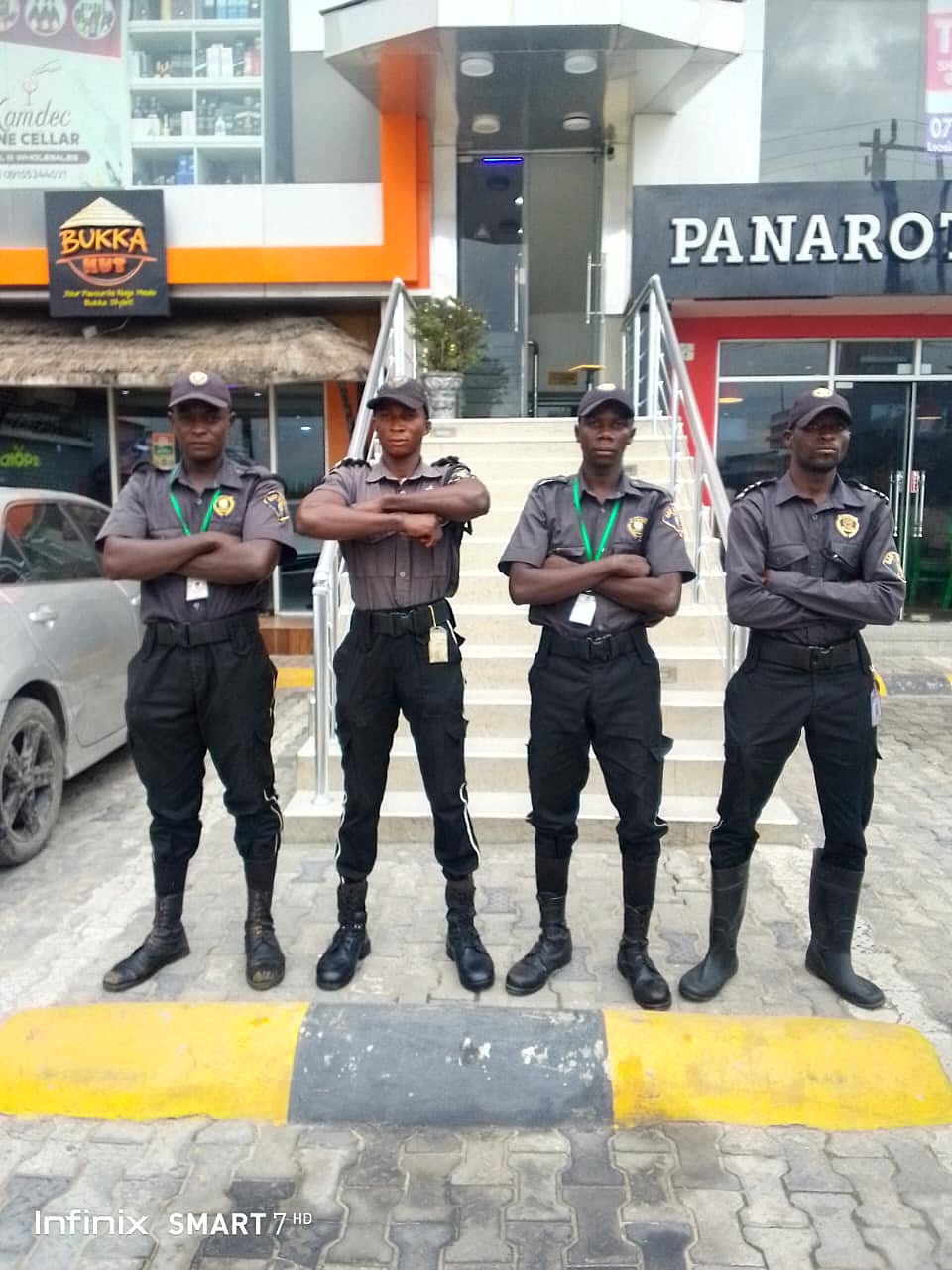 Sarf Guards officers on duty at a retail plaza